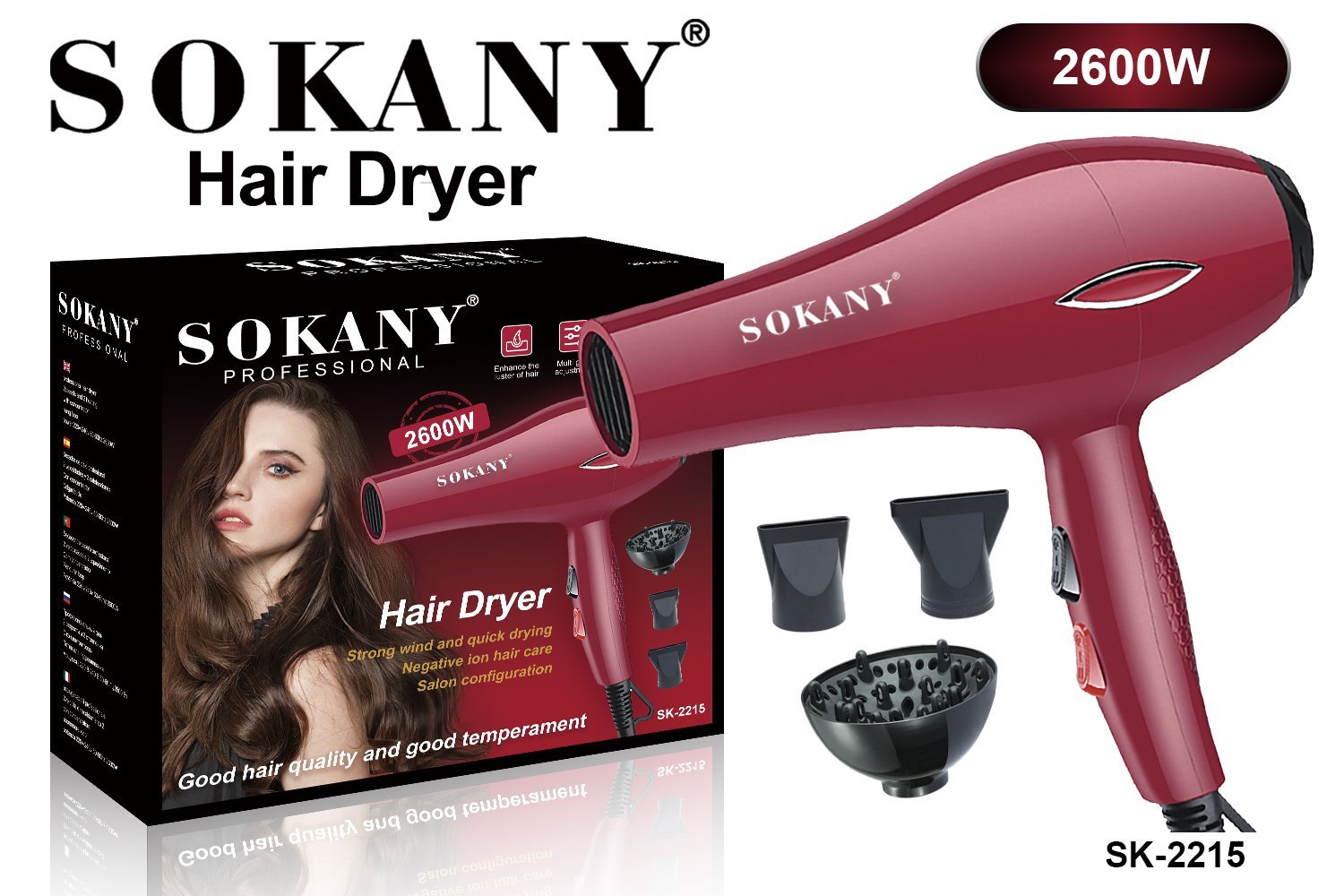 SK-2215 استشوار سوكانى 2600وات +ديفيوزر - الصورة 3